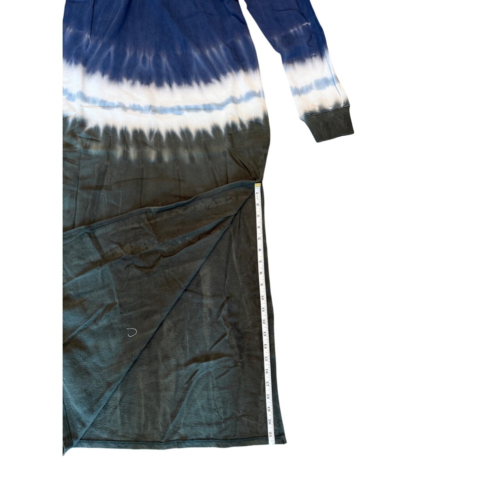 Z Supply Black Iris Tie Dye Ruffle Maxi Dress Long Sleeve Navy Olive NWT‎ S - Picture 7 of 8